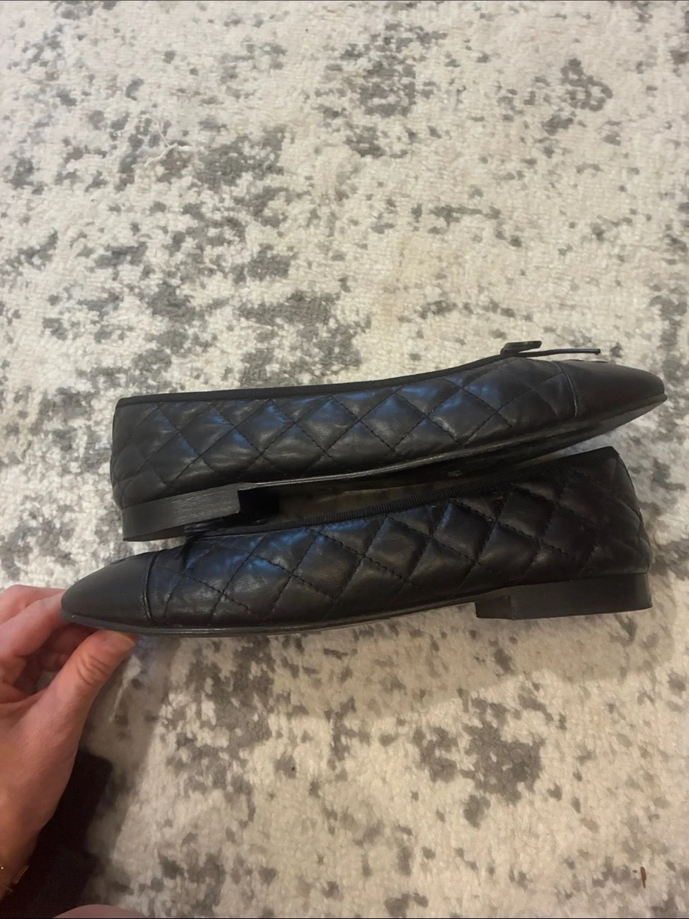 Chanel Black Quilted Leather Ballet Flats size 39.5 - Great condition